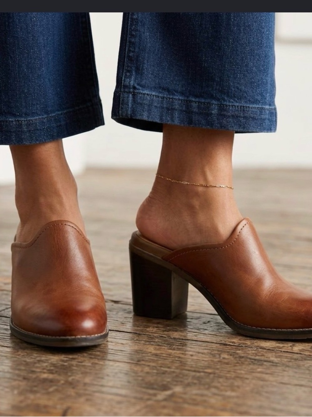 Hush Puppies Brown Leather Mules